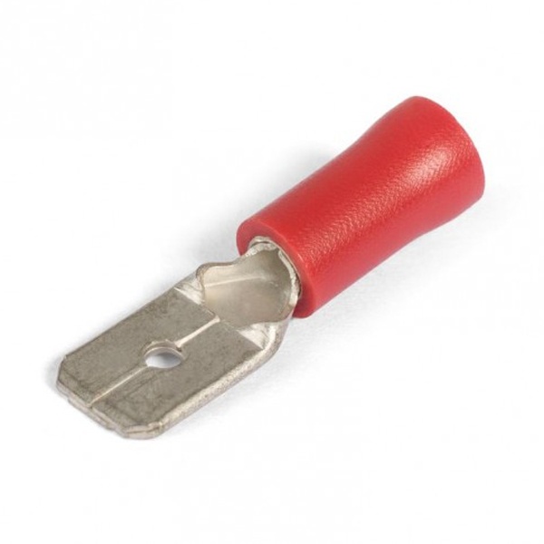 Разъем виброустойчивый КВТ плоский ВРПИ-П 1,5-(6,3) под провод 0,5-1,5мм красный [уп.100шт]