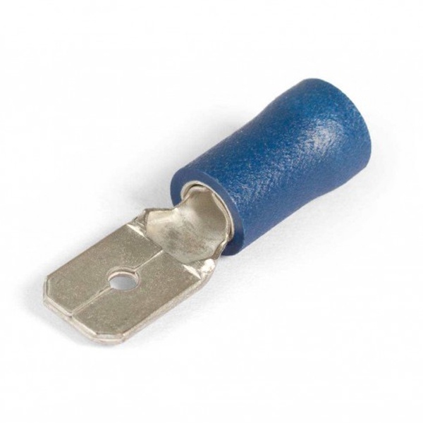 Разъем виброустойчивый КВТ плоский ВРПИ-П 2,5-(6,3) под провод 1,5-2,5мм синий [уп.100шт]