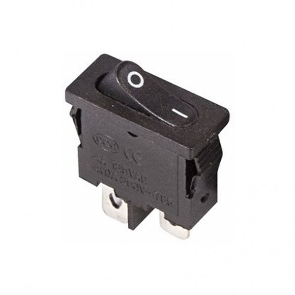 Выключатель клавишный Rexant 250V 6А (2с) ON-OFF черный Mini