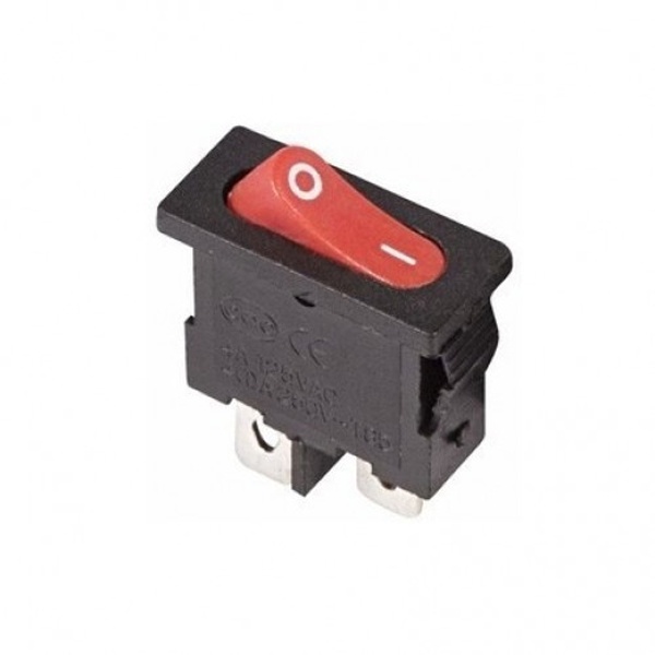 Выключатель клавишный Rexant 250V 6А (2с) ON-OFF красный Mini