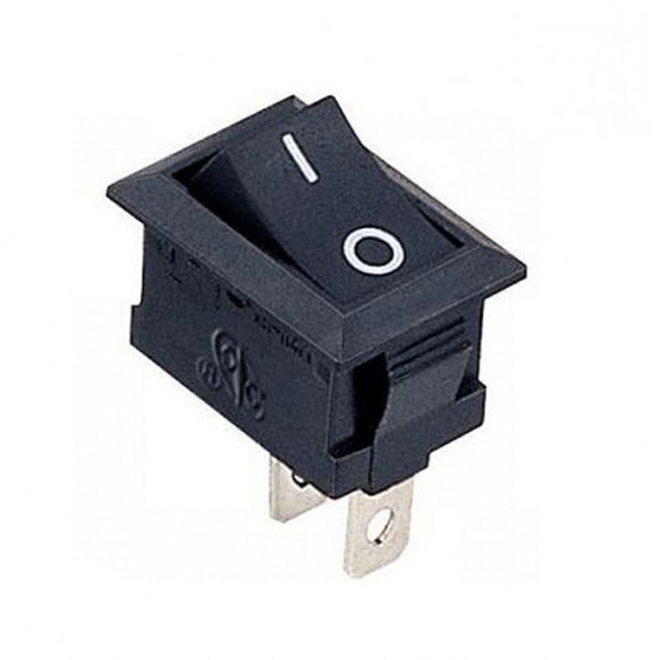 Выключатель клавишный Rexant 250V 6А (2с) ON-OFF черный Mini