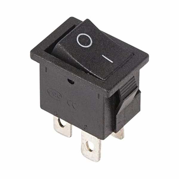 Выключатель клавишный Rexant 250V 6А (4с) ON-OFF черный Mini