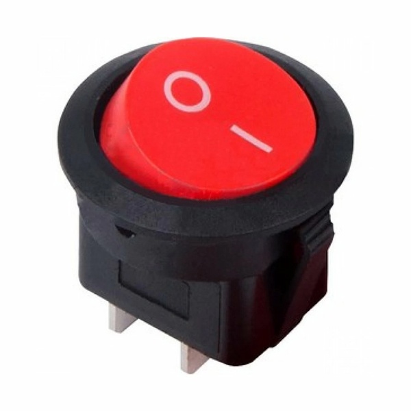 Выключатель клавишный Rexant круглый 250V 6А (2с) ON-OFF красный