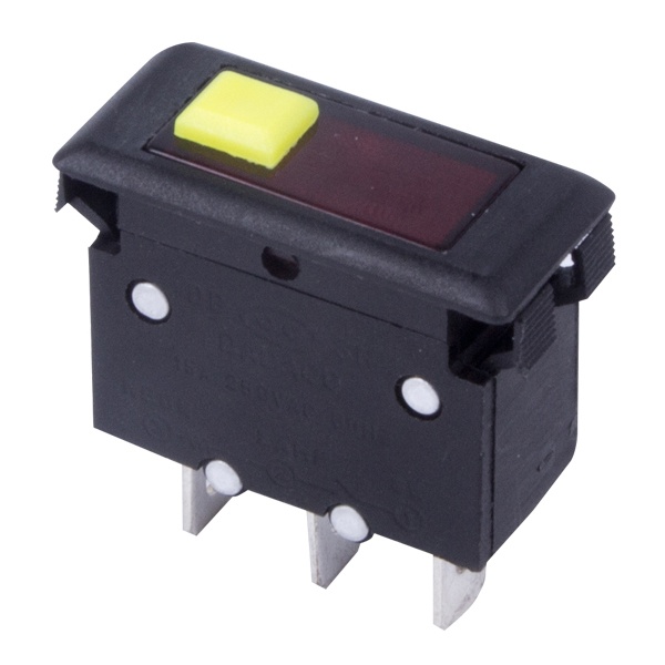 Автомат - предохранитель Rexant 250V 15А (3с) RESET-OFF красный с подсветкой