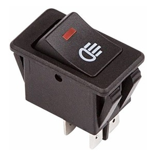 Выключатель клавишный Rexant 12V 35А (4с) ON-OFF с красной LED подсветкой