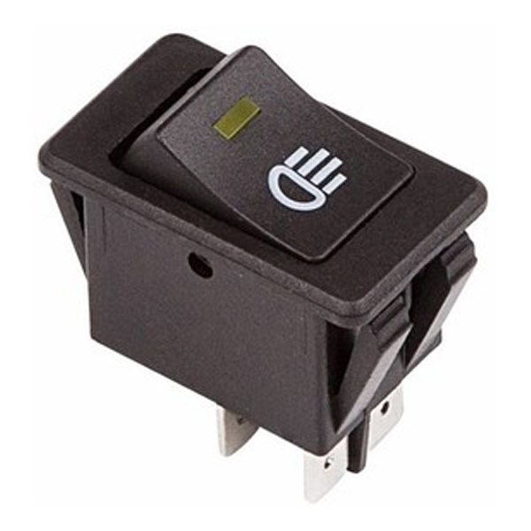 Выключатель клавишный Rexant 12V 35А (4с) ON-OFF с желтой LED подсветкой