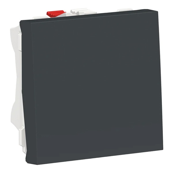 Выключатель 1-клавишный 10 AX 250 В SE Unica Modular 2 модуля, антрацит