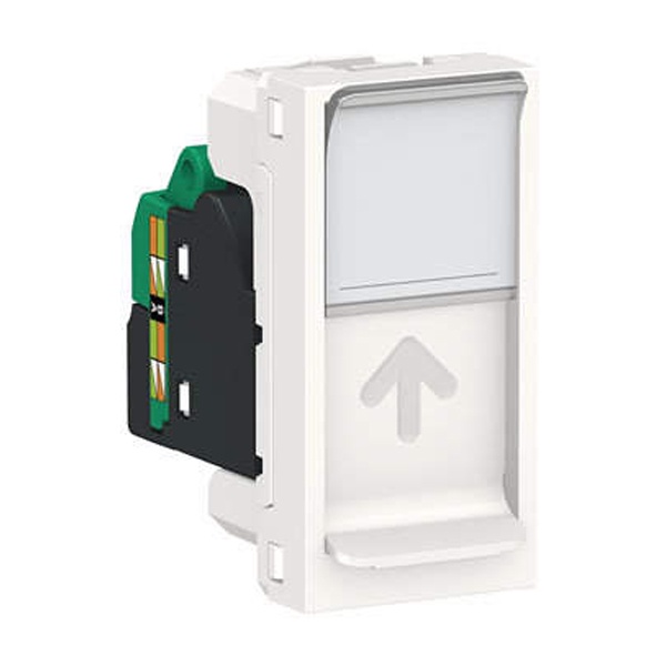 Розетка компьютерная RJ45 одиночная кат.5е STP SE Unica Modular 1 модуль,белый