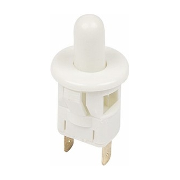 Выключатель-кнопка Rexant 250V 2.5А (2с) ON-(OFF) без фиксации белый (мебельная)