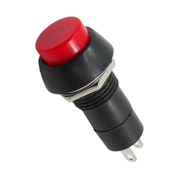 Выключатель-кнопка Rexant 250V 1А (2с) (ON)-OFF без фиксации красная