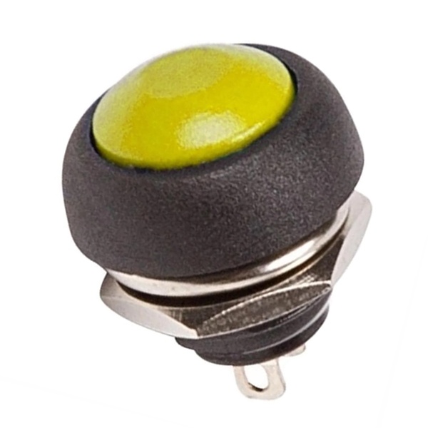 Выключатель-кнопка Rexant 250V 1А (2с) (ON)-OFF без фиксации желтая Micro