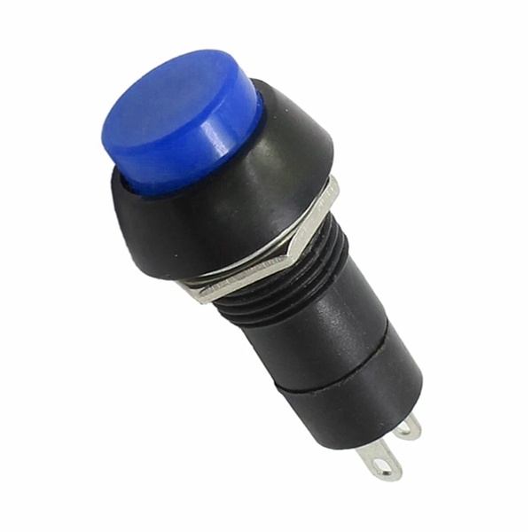 Выключатель-кнопка Rexant 250V 1А (2с) ON-OFF синяя Micro