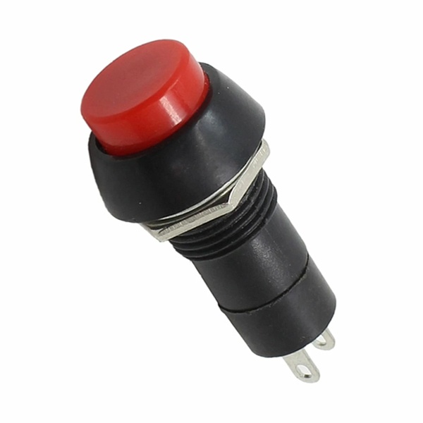 Выключатель-кнопка Rexant 250V 1А (2с) (ON)-OFF без фиксации красная Micro