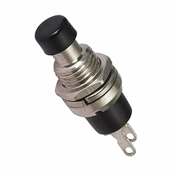 Выключатель-кнопка Rexant металл 220V 2А (2с) OFF-(ON) d7.2 черная Micro