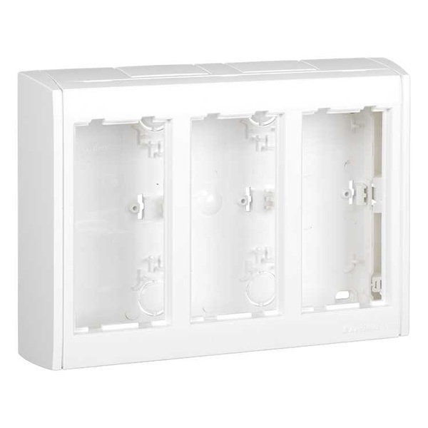 Блок настенный Simon Сима Про на 3 S-модуля, поверхностный монтаж, белый