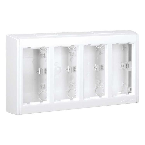 Блок настенный Simon Сима Про на 4 S-модуля, поверхностный монтаж, белый