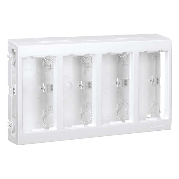 Дополнительный блок настенный Simon Сима Про на 4 S-модуля, поверхностный монтаж, белый