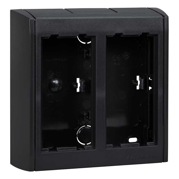 Блок настенный Simon Сима Про на 2 S-модуля, поверхностный монтаж, графит