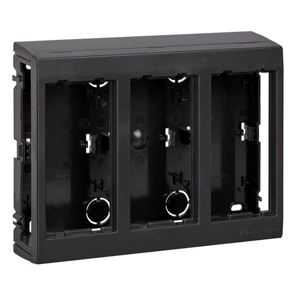 Дополнительный блок настенный Simon Сима Про на 3 S-модуля, поверхностный монтаж, графит