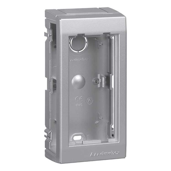 Блок настенный Simon Сима Про на 1 S-модуль, поверхностный монтаж, алюминий