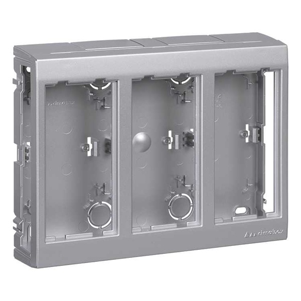 Дополнительный блок настенный Simon Сима Про на 3 S-модуля, поверхностный монтаж, алюминий