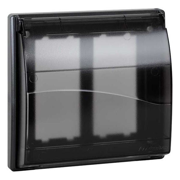 Рамка Simon Сима Про на 2 S-модуля с крышкой к монтажной коробке SBM250, графит