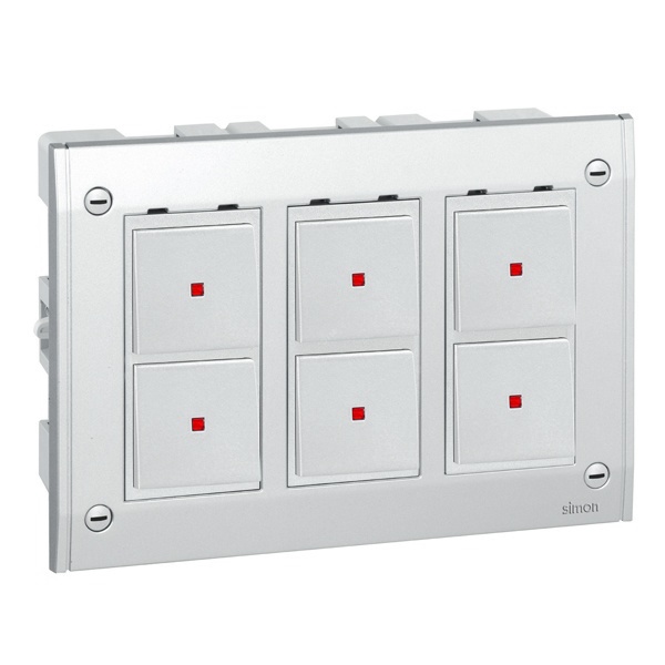 Рамка Simon Сима Про на 3 S-модуля к монтажной коробке SBM250, алюминий