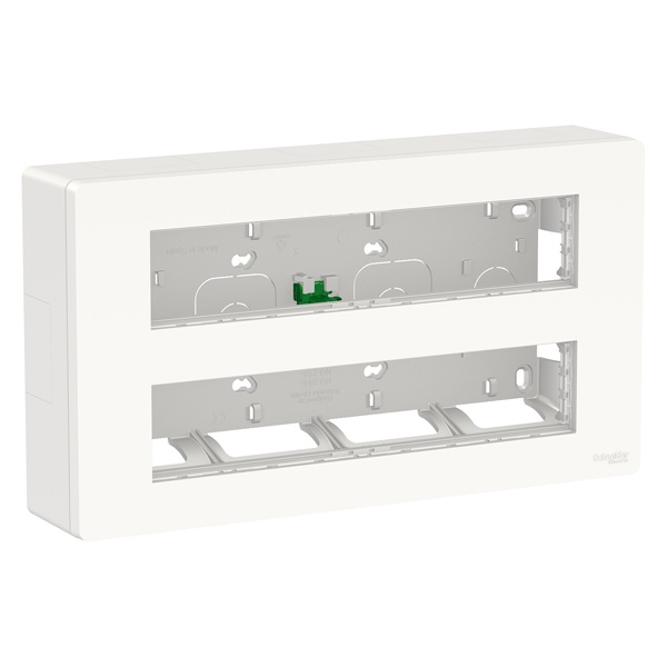 Блок открытой установки 2х10 модулей Schneider Electric US+ белый антибактериальный