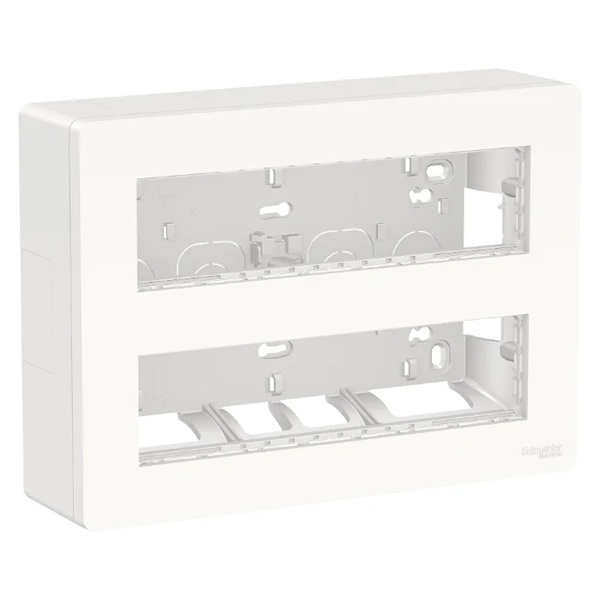 Блок открытой установки 2х8 модулей Schneider Electric US+ белый антибактериальный