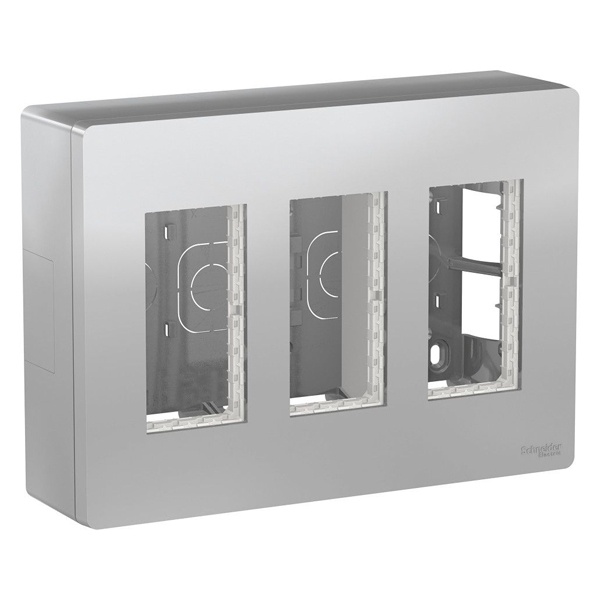 Блок открытой установки 3х4 модулей Schneider Electric US+ алюминий