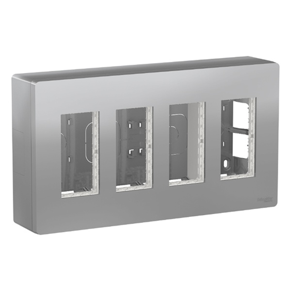 Блок открытой установки 4х4 модулей Schneider Electric US+ алюминий
