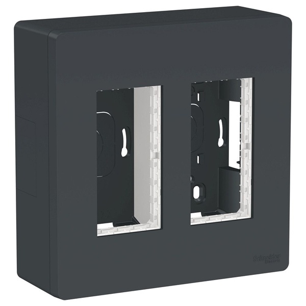 Блок открытой установки 2х4 модулей Schneider Electric US+ антрацит