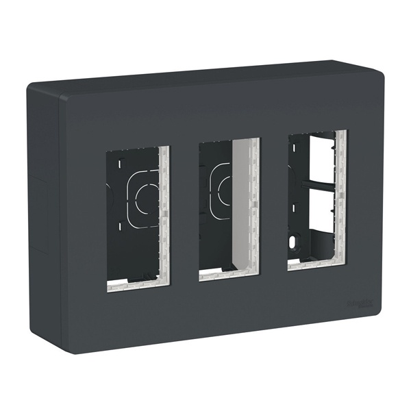 Блок открытой установки 3х4 модулей Schneider Electric US+ антрацит