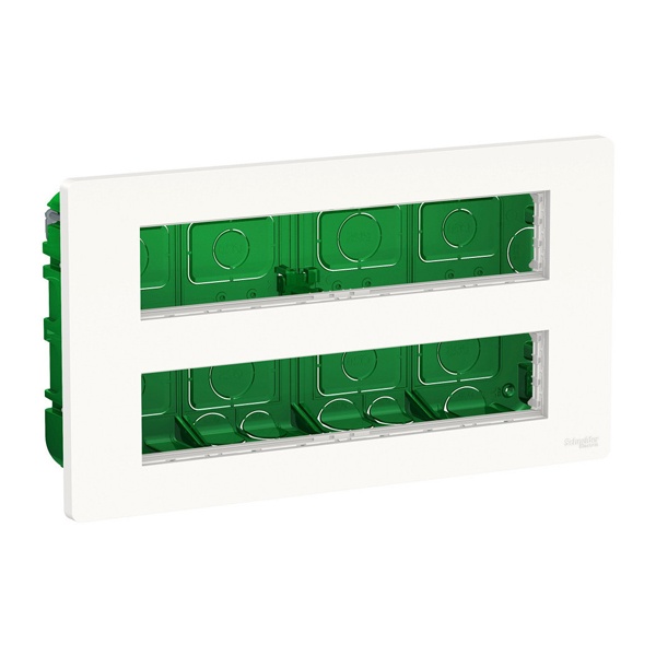 Блок скрытой установки 2х10 модулей Schneider Electric US+ белый антибактериальный