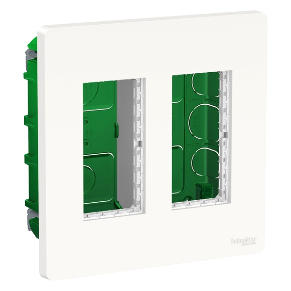 Блок скрытой установки 2х4 модулей Schneider Electric US+ белый