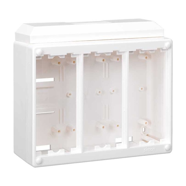Блок настенный Simon Сима Классик на 3 S-модуля, накладной монтаж, белый