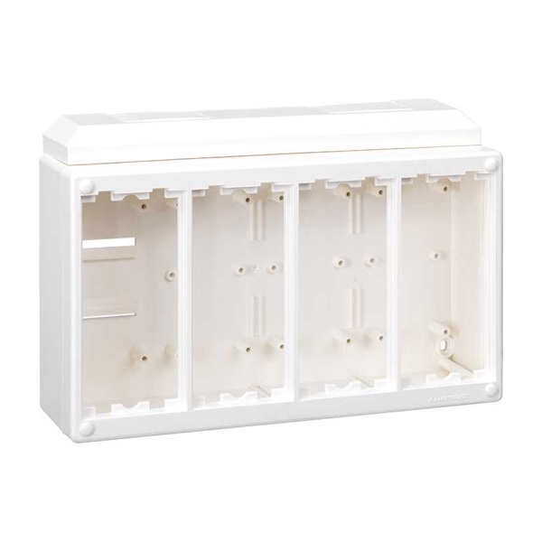 Блок настенный Simon Сима Классик на 4 S-модуля, накладной монтаж, белый