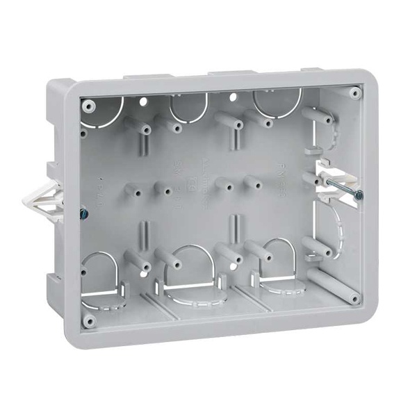 Монтажная коробка Simon на 3 S-модуля Сима Классик, скрытый монтаж глубина 60мм