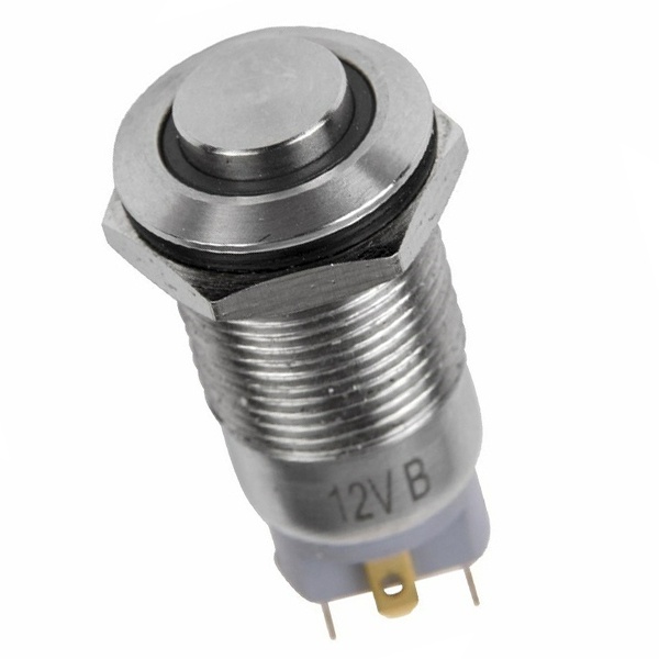 Кнопка антивандальная Rexant d12 12V без фиксации (2с) (ON)-OFF красная (блистер)