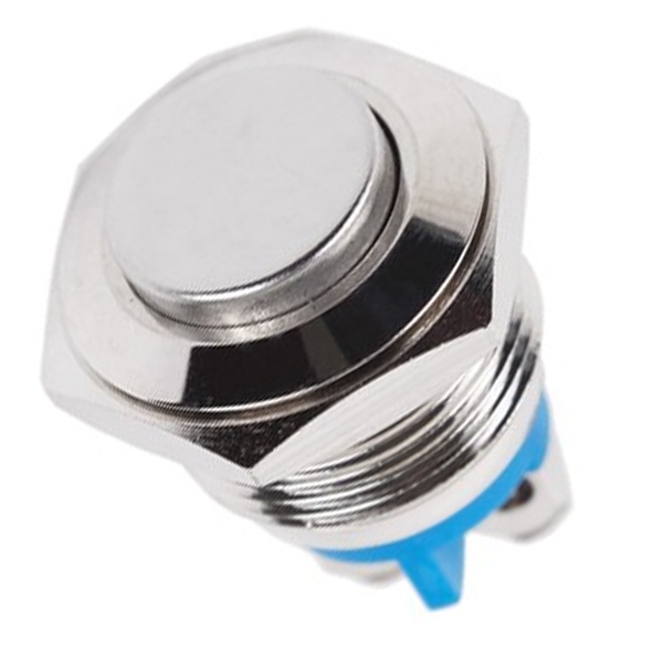 Кнопка антивандальная Rexant d16 12V без фиксации (2с винт) (ON)-OFF выпуклая