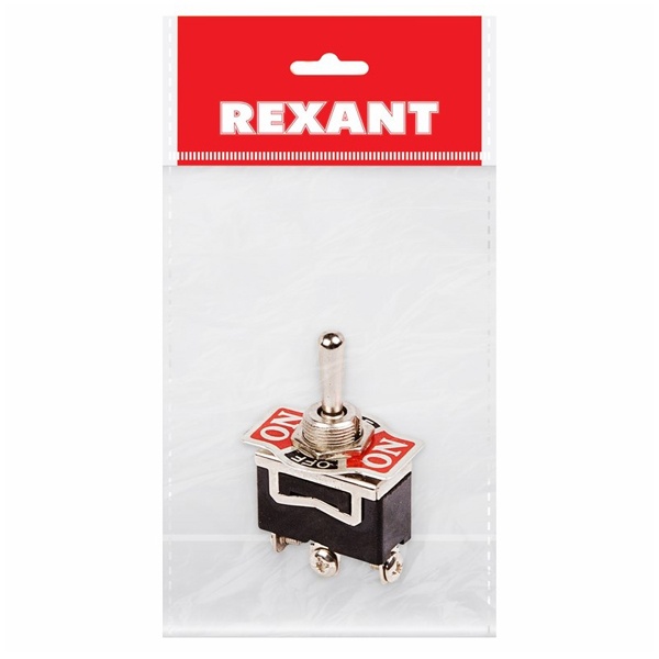 Тумблер Rexant 250V 15А (3c) ON-OFF-ON однополюсный (1шт. в пакете)