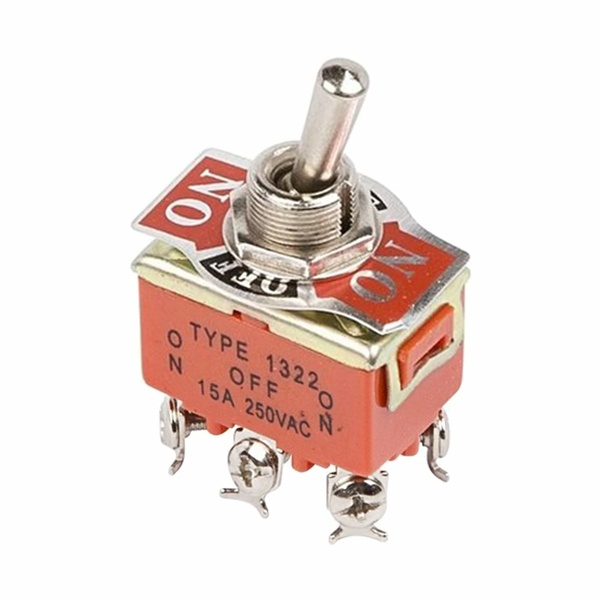 Тумблер Rexant 250V 15А (6c) ON-OFF-ON двухполюсный