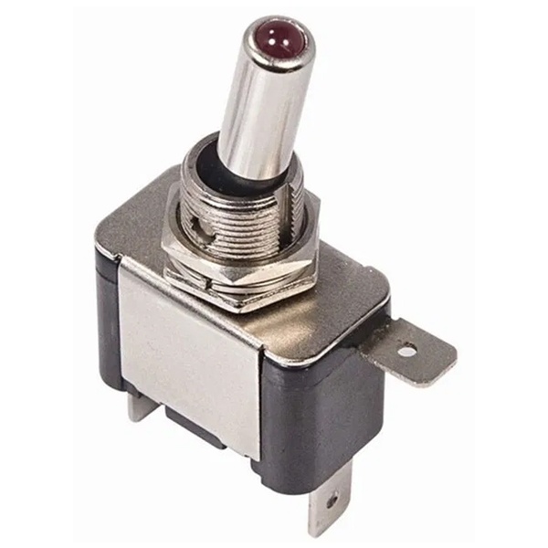 Тумблер Rexant 12V 25А (3c) ON-OFF однополюсный с красной LED подсветкой