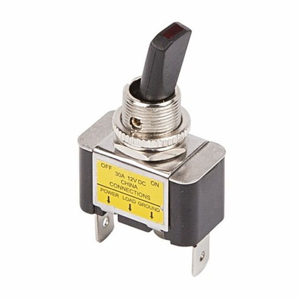 Тумблер Rexant 12V 30А (3c) ON-OFF однополюсный с зеленой LED подсветкой