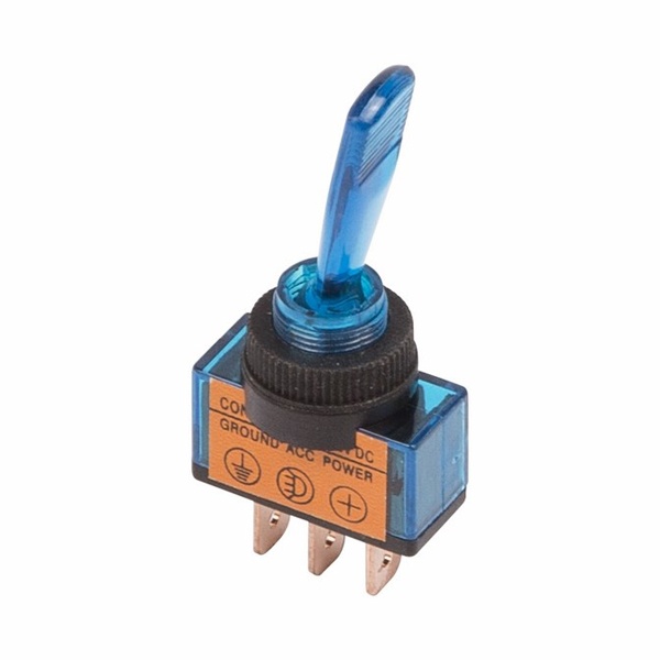 Тумблер Rexant 12V 20А (3c) ON-OFF однополюсный с синей подсветкой