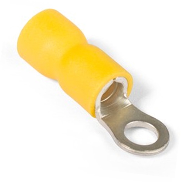 Наконечник КВТ НКИ 6,0-4 кольцевой изолированный 2.5–6.0мм М4 48А жёлтый [уп.100шт]