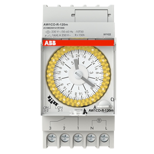 Реле времени недельное AW1CO-R-120m 16А 1НО 230В с резервным питанием 150 часов 2,5м