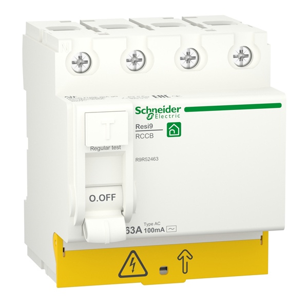 УЗО RESI9 4П 63А 100мА AC 230В Schneider Electric 4м (ВДТ)