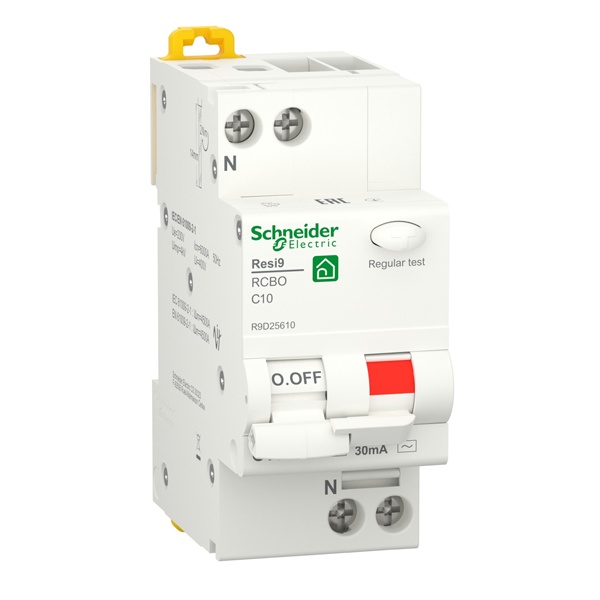 Дифавтомат Schneider Electric 1P+N С10А 30мА тип АС однофазный электромеханический 6кА RESI9 (дифференциальный автомат, АВДТ)