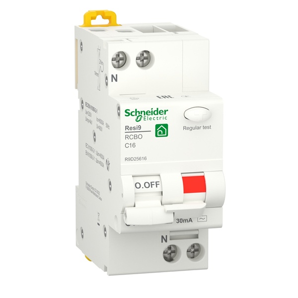 Дифавтомат Schneider Electric 1P+N С16А 30мА тип АС однофазный электромеханический 6кА RESI9 (дифференциальный автомат, АВДТ)